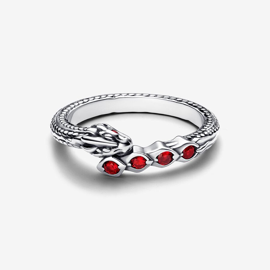 Anel de Prata Dragão Vermelho GOT