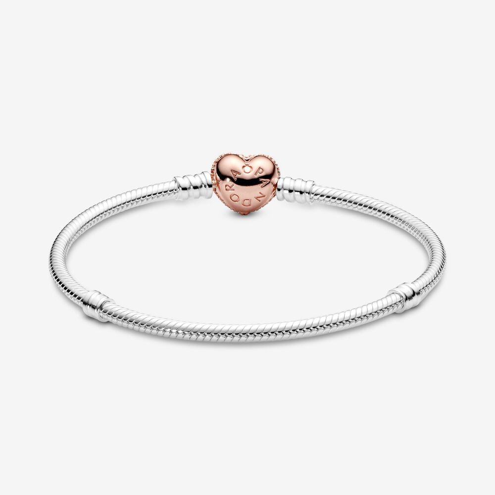 Pulseira em Trama com Fecho de Coração