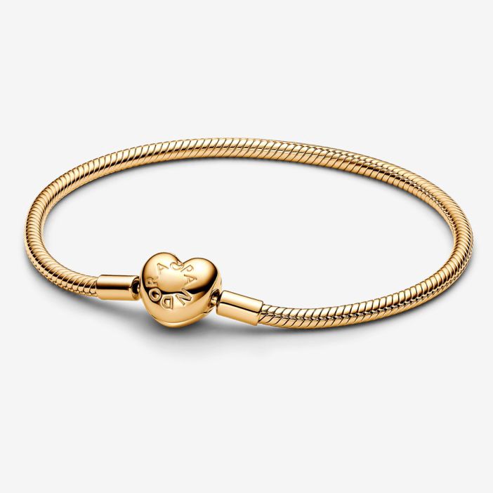 Pulseira fecho de coração dourada