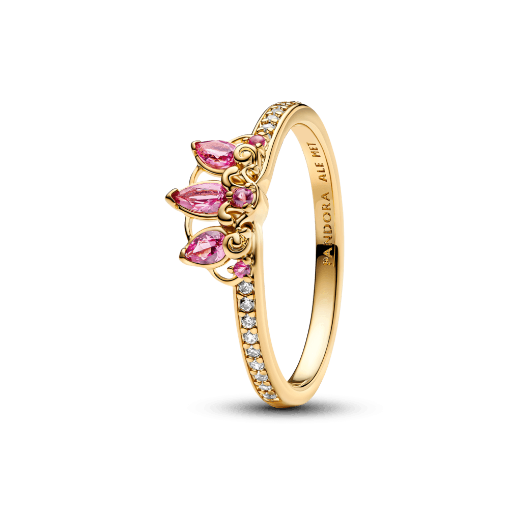 Anel Disney Tiara Da Rapunzel Dourado