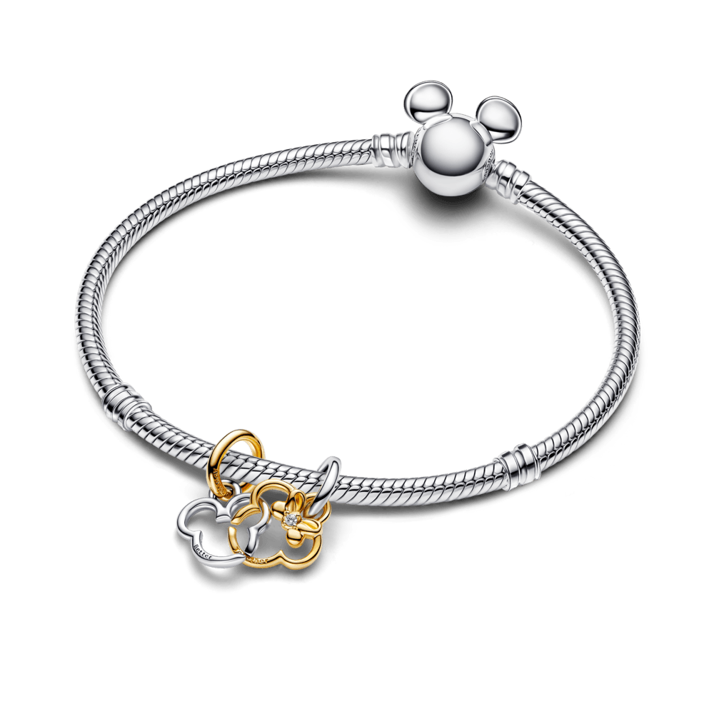 Charm Pendente Duplo Mickey e Minnie