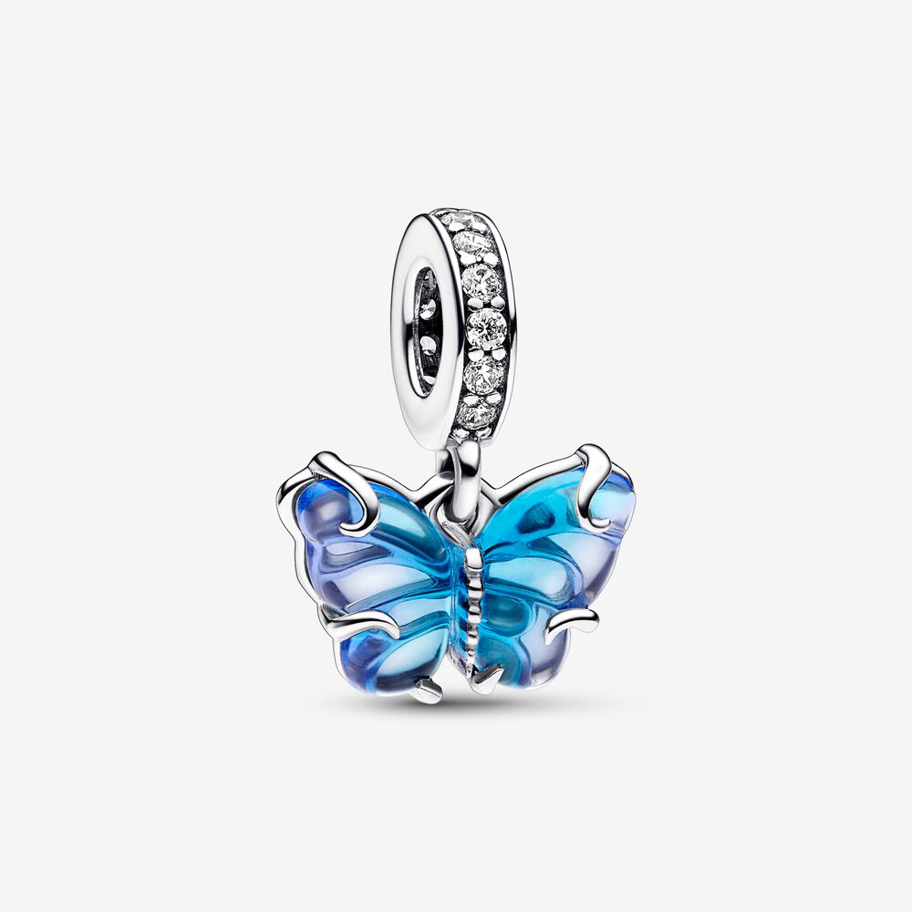 Charm Borboleta Azul Murano