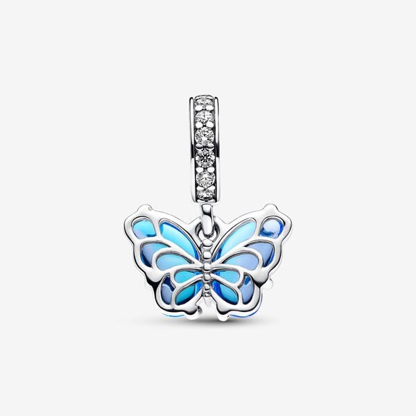 Charm Borboleta Azul Murano