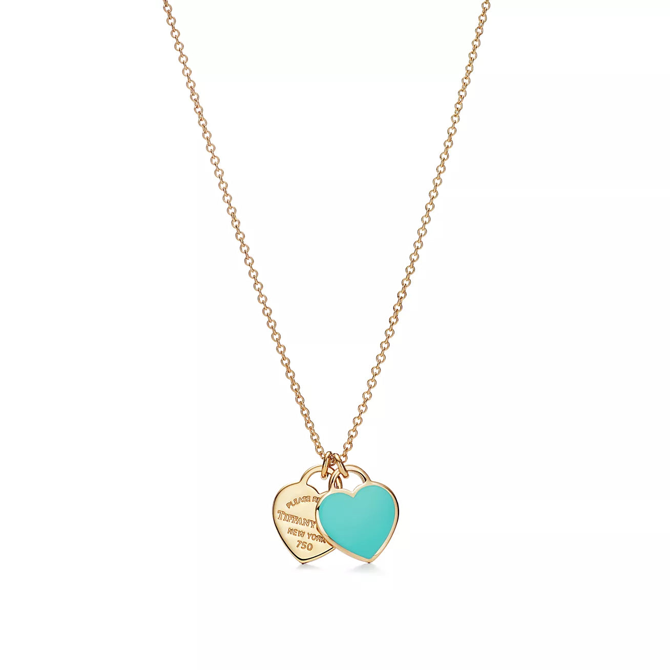 Colar Coração Duplo com Dourado