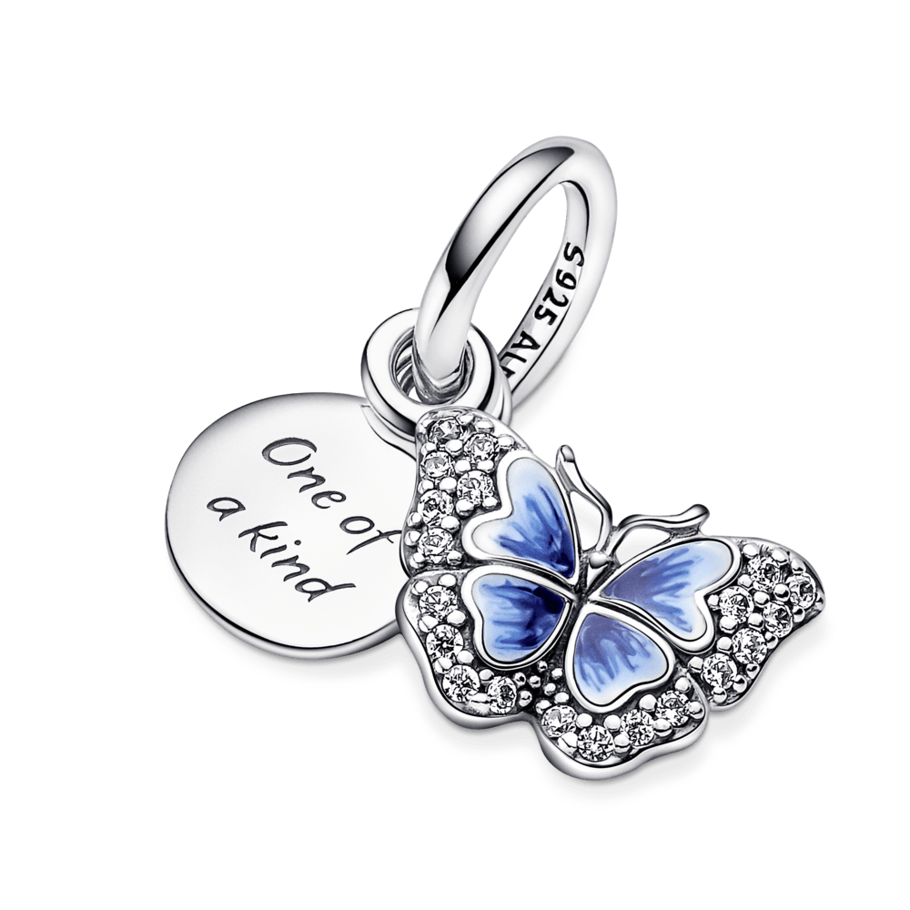 Charm Duplo Borboleta Azul