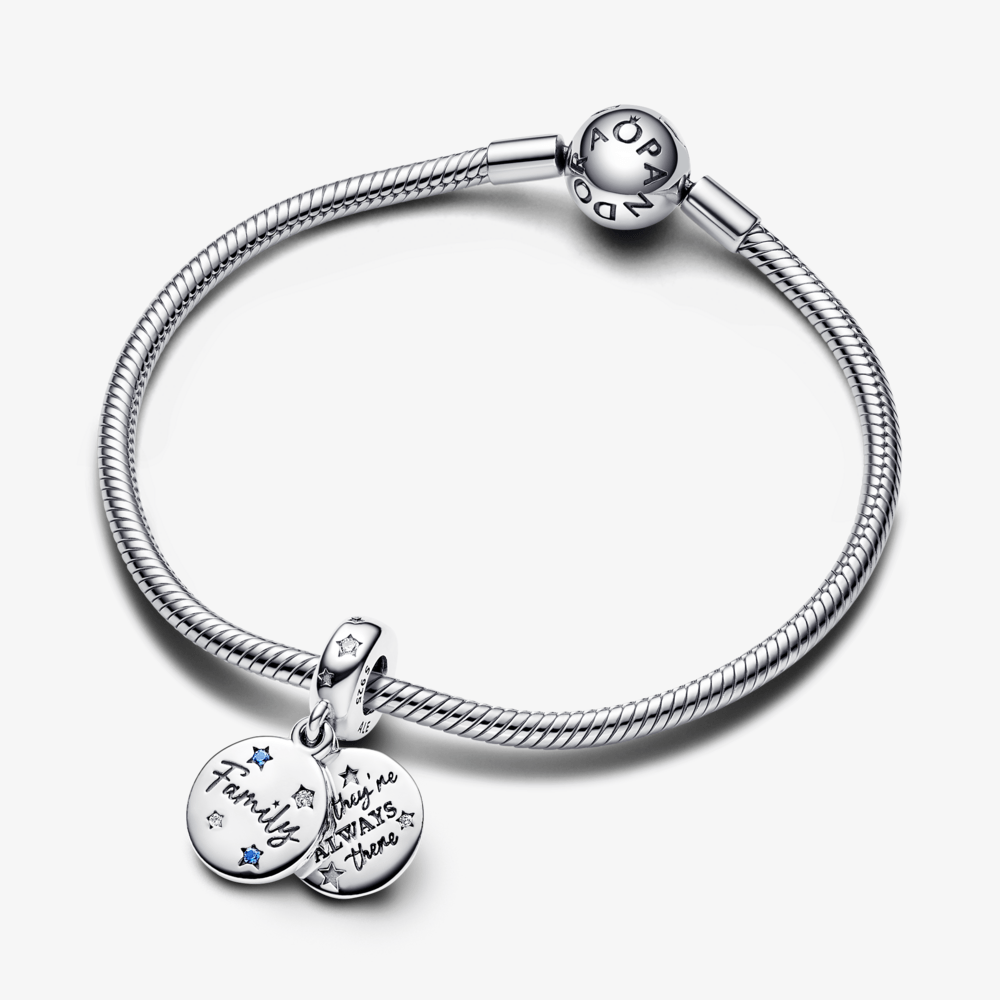 Charm Pendente Duplo Família e Amor em Pavé