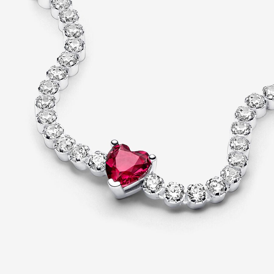 Pulseira Riviera Coração Cintilante Vermelho