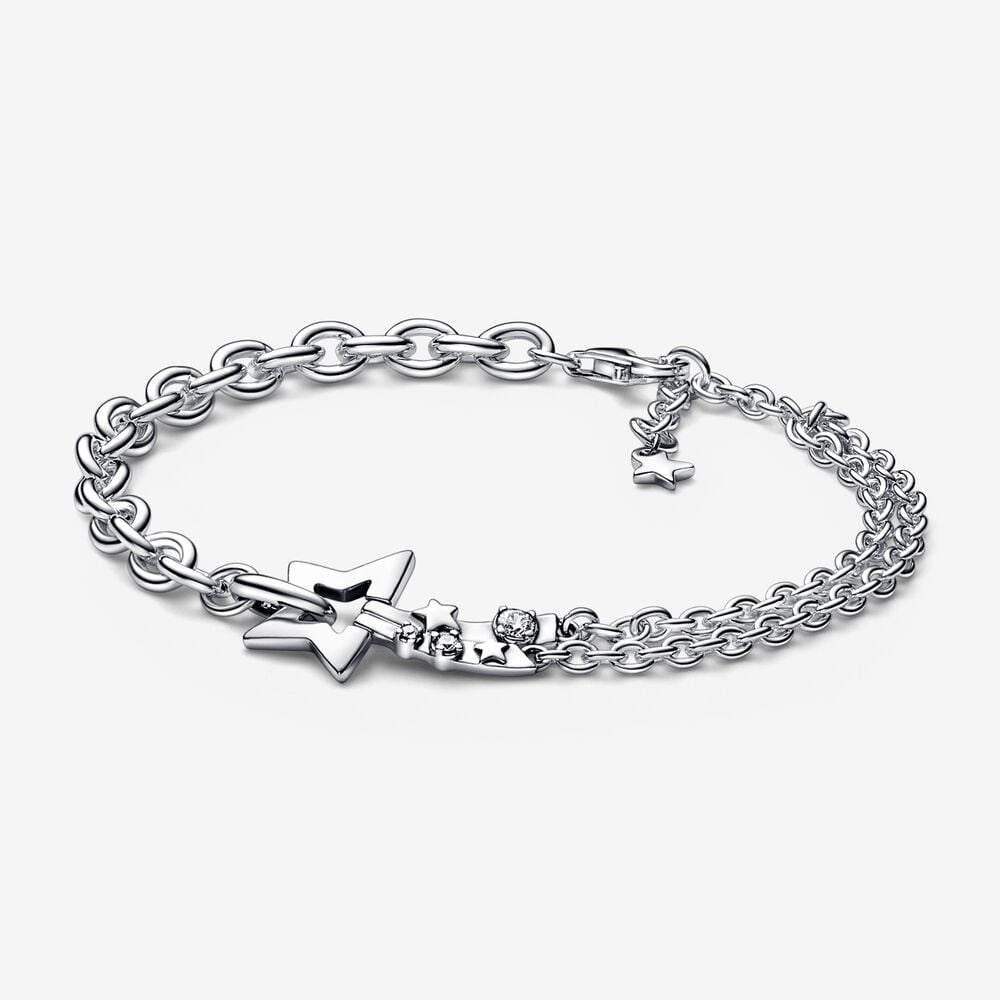 Pulseira de Corrente Dupla Estrela Cadente