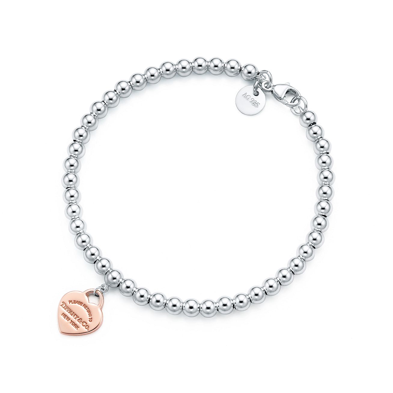 Pulseira de contas de coração