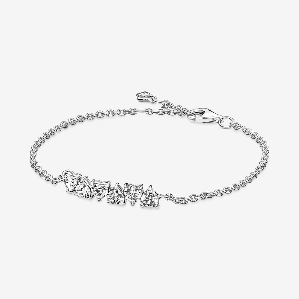 Pulseira de Corrente Corações Cintilantes