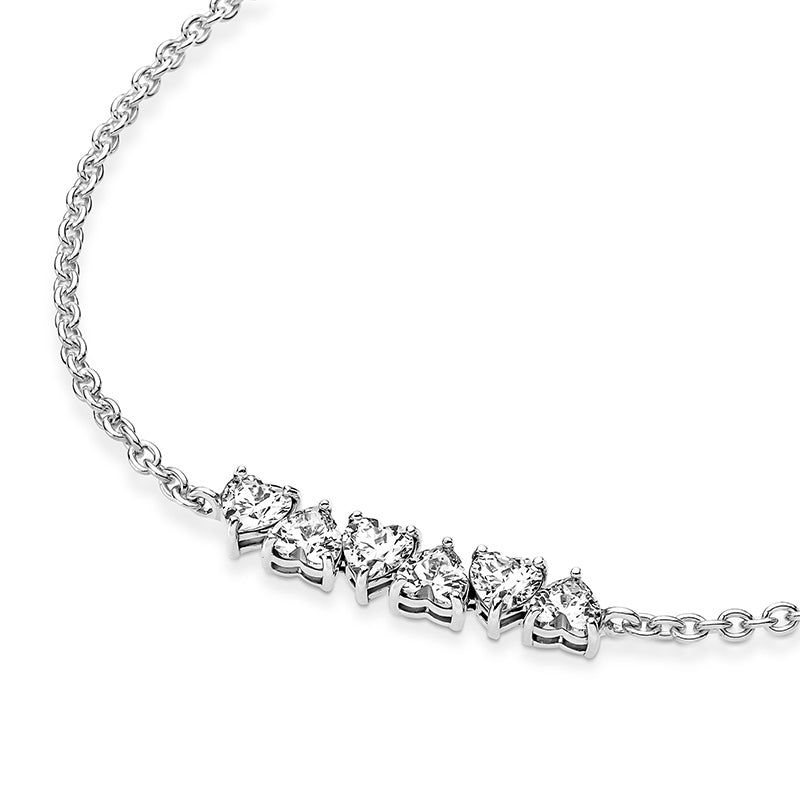 Pulseira de Corrente Corações Cintilantes