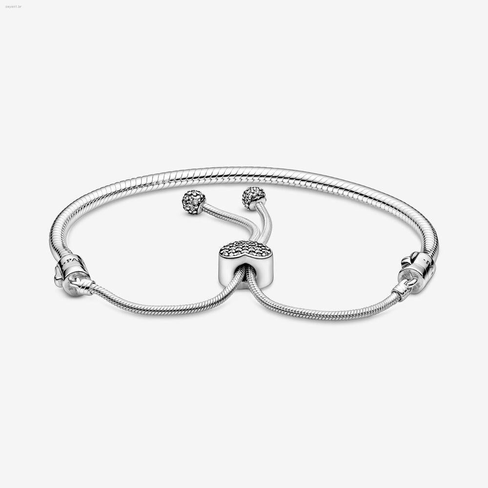 Pulseira Prata Ajustável Deslizante