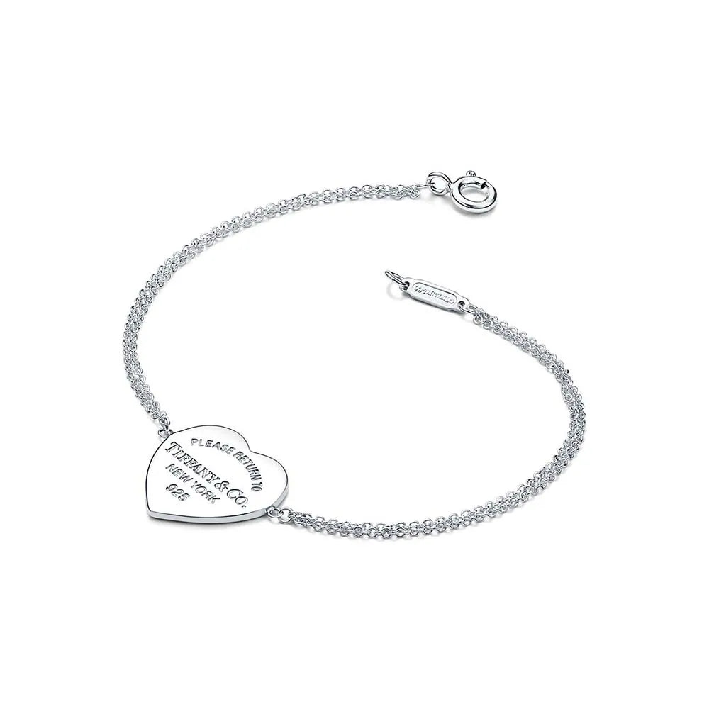 Pulseira com Coração e Corrente Dupla
