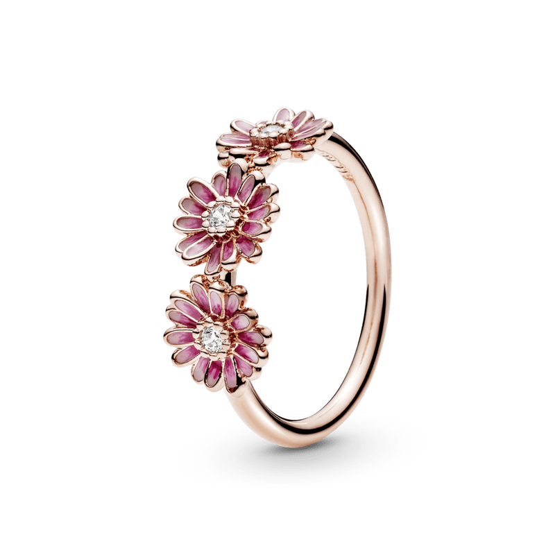 Anel Rose Trio De Margaridas Pink [ENCOMENDA]