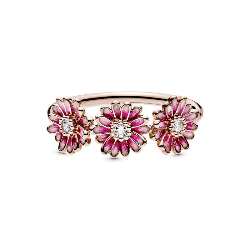 Anel Rose Trio De Margaridas Pink [ENCOMENDA]