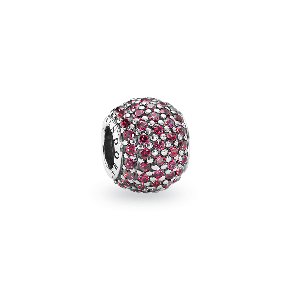 Charm De Prata Pavê Vermelho [ENCOMENDA]
