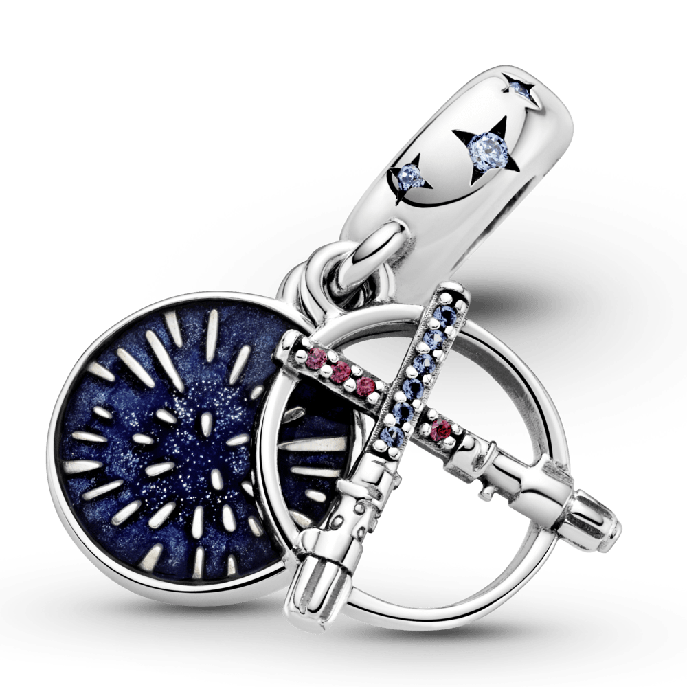 Charm Pendente Duplo De Sabre De Luz [ENCOMENDA]