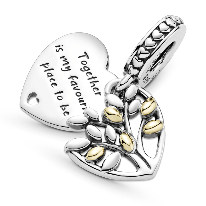 Charm Pendente Coração e Árvore Da Família [ENCOMENDA]