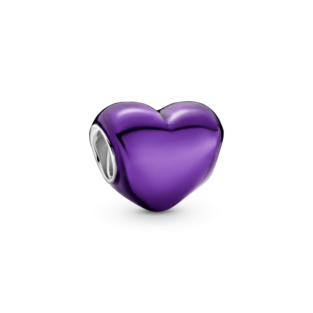Charm Coração Roxo Metálico [ENCOMENDA]