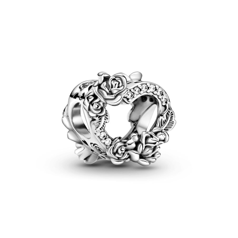 Charm Coração Aberto E Rosas [ENCOMENDA]