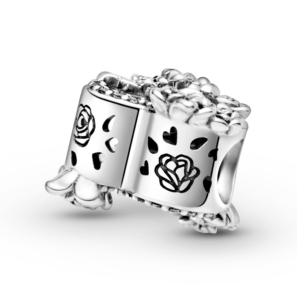 Charm Coração Aberto E Rosas [ENCOMENDA]