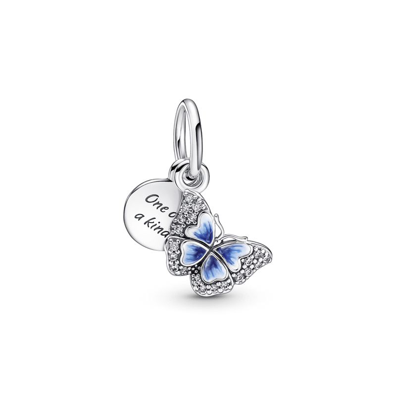 Charm Duplo Borboleta Azul