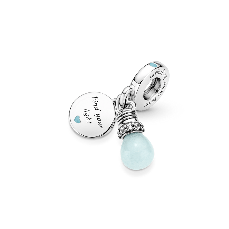 Charm Pendente Duplo Lampada Que Brilha No Escuro [ENCOMENDA]