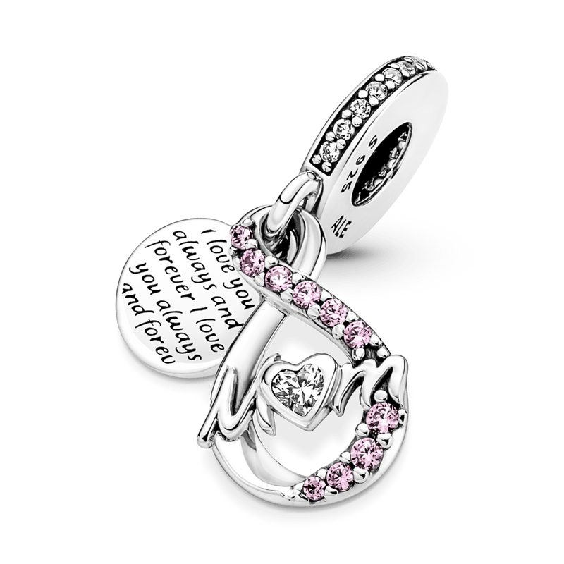 Charm Pendente Duplo Pave Mamae Infinito [ENCOMENDA]