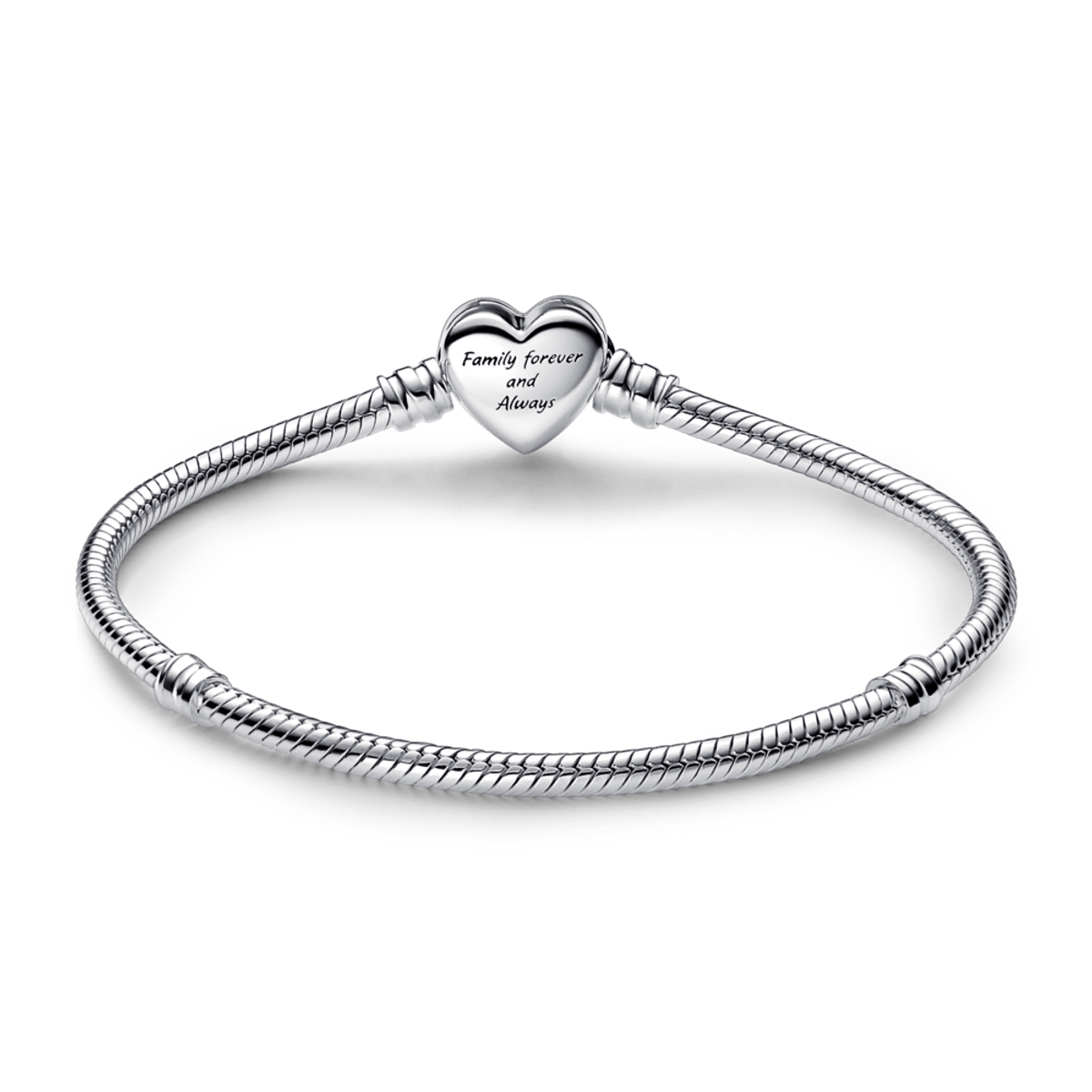 Bracelete Prata e Fecho Coração Infinito Brilhante