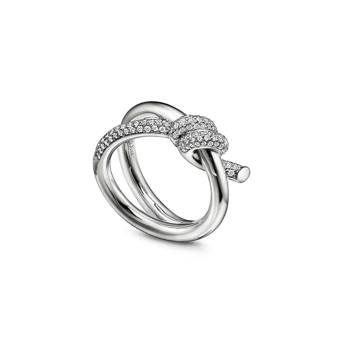 Anel Knot Nó Entrelaçado Cravejado