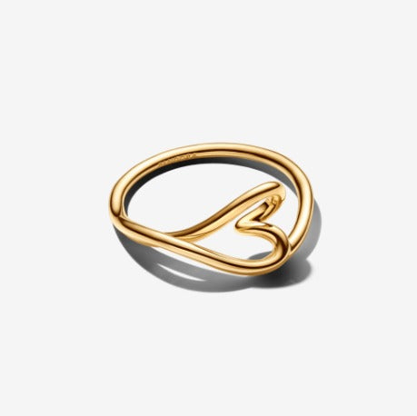 Anel Coração Assimetrico Dourado [ENCOMENDA]