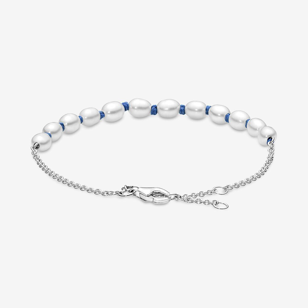 Pulseira de Corrente de Fio Azul de Pérola [ENCOMENDA]