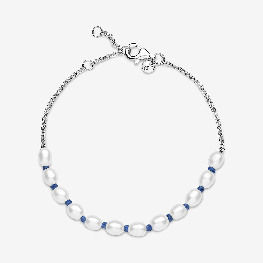 Pulseira de Corrente de Fio Azul de Pérola [ENCOMENDA]