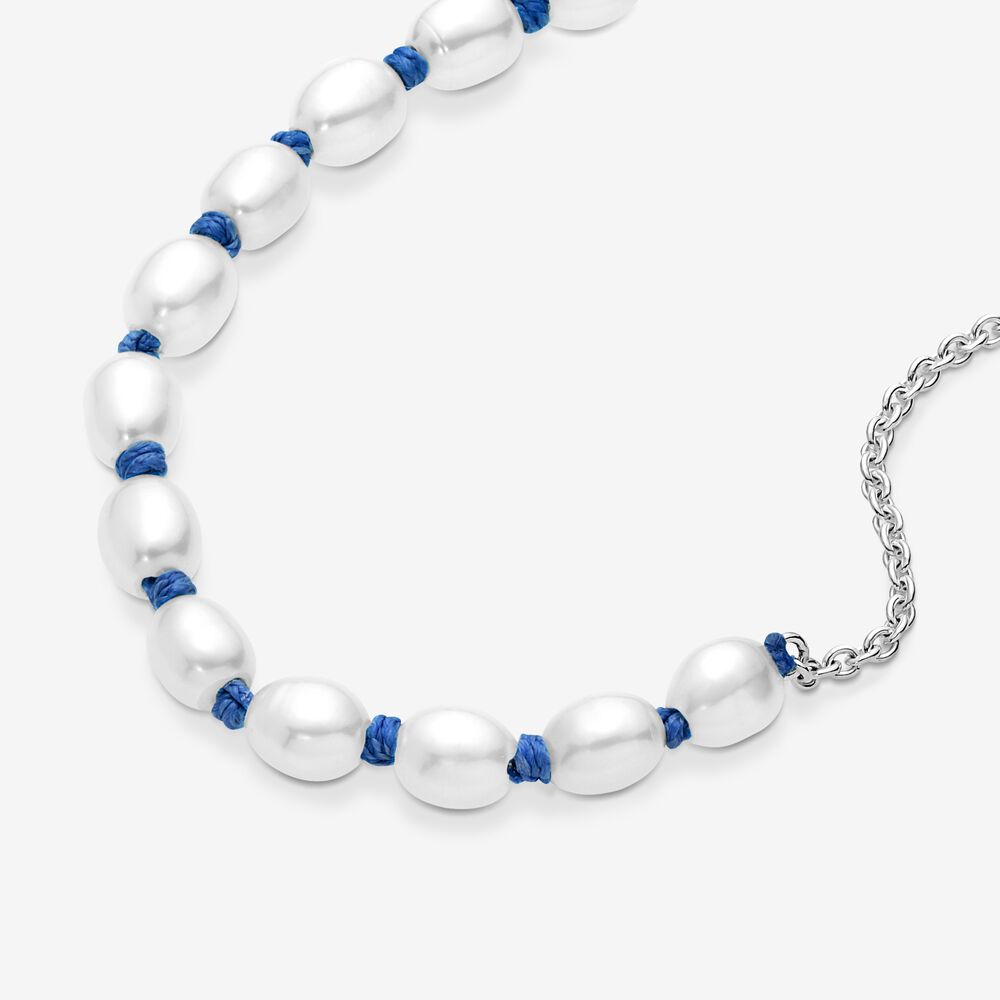 Pulseira de Corrente de Fio Azul de Pérola [ENCOMENDA]