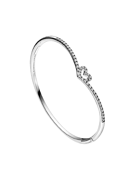Sparkling Wishbone Heart Bangle
