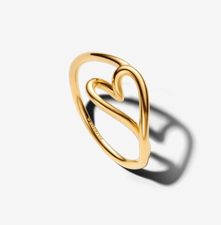 Anel Coração Assimetrico Dourado [ENCOMENDA]