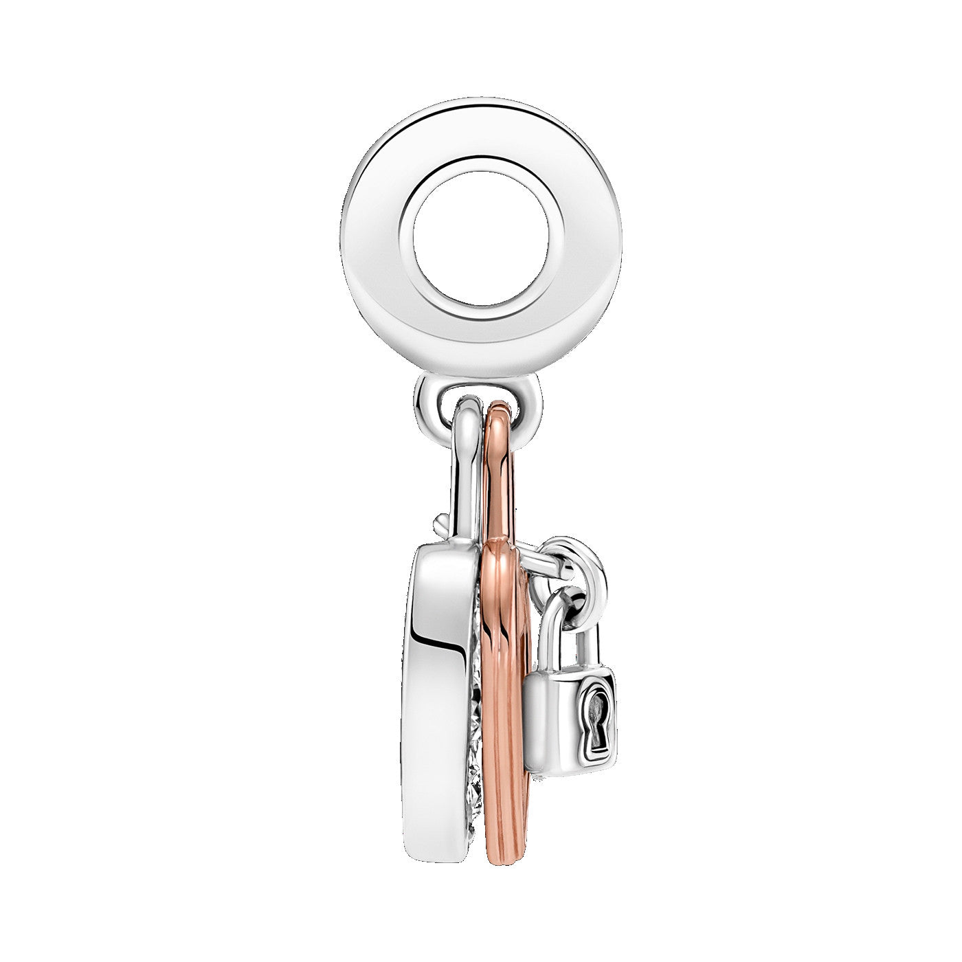 Charm Pendente Duplo Cadeado De Coracao [ENCOMENDA]