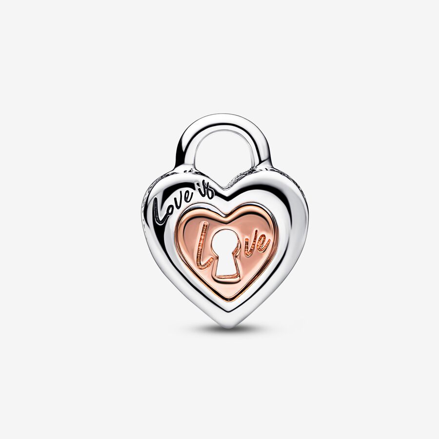 Charm de coração divisível com cadeado [ENCOMENDA]