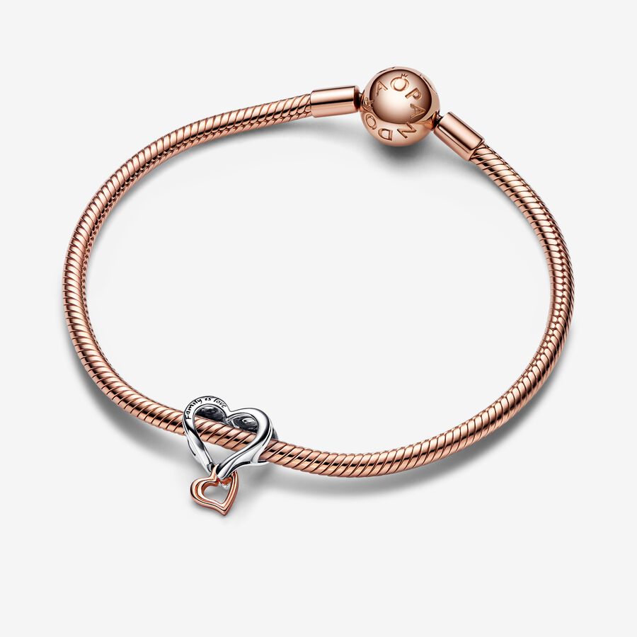 Charm Coração Infinito vazado de dois tons [ENCOMENDA]