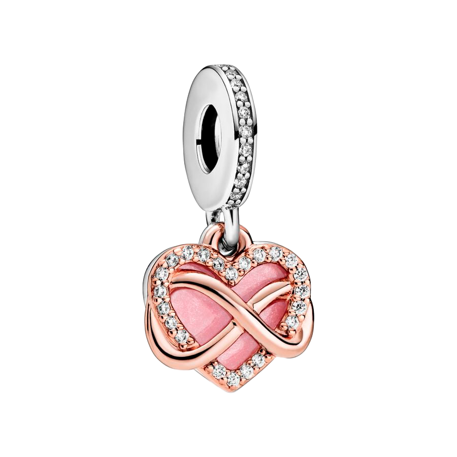 Charm Pendente Coração Infinito Cintilante