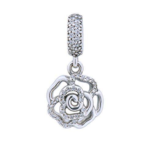 Charm pendente de rosa cintilante a céu aberto [ENCOMENDA]