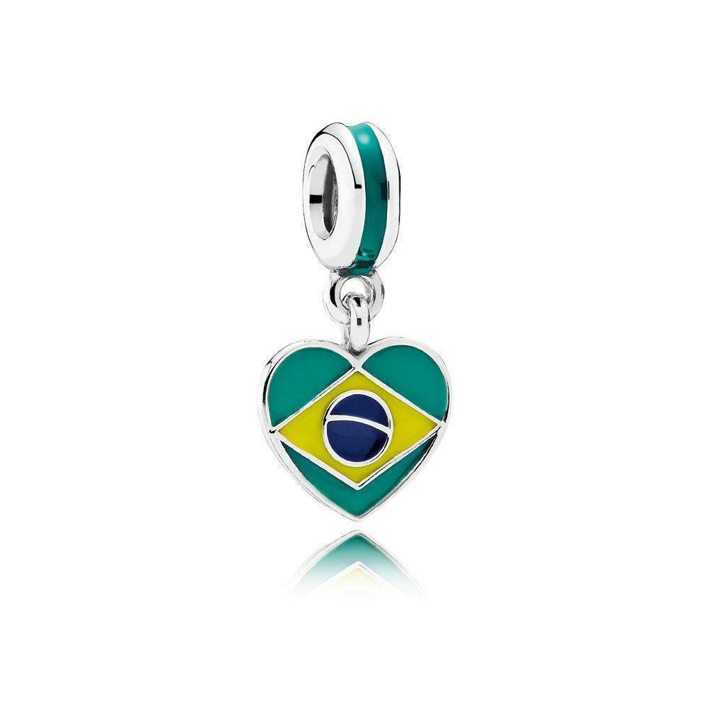 Charm Pendente Coração Brasileiro [ENCOMENDA]