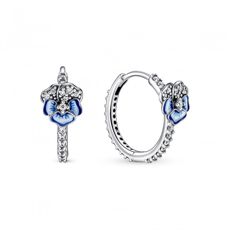 Brincos De Argola Amor-Perfeito Azul [ENCOMENDA]