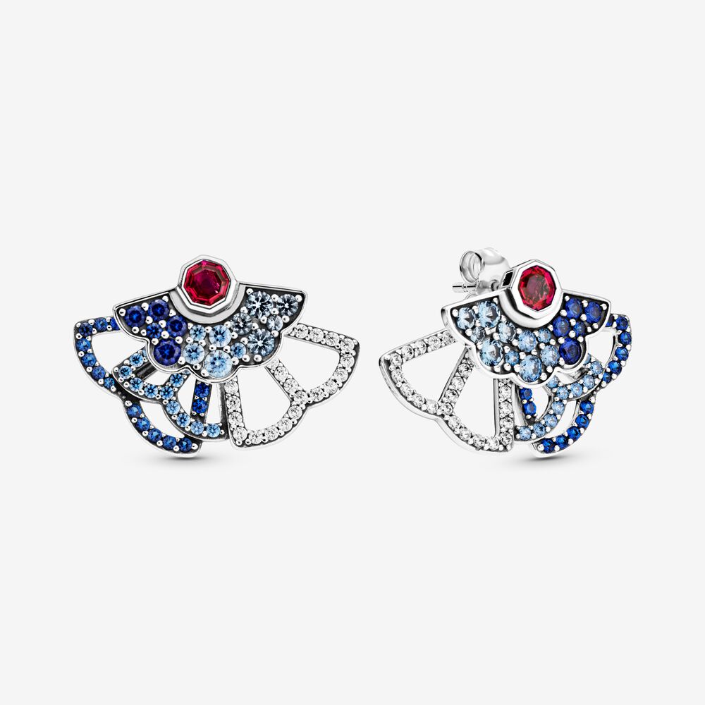 Brincos Leque azul e Rosa [ENCOMENDA]
