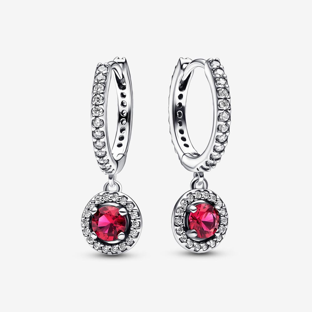 Brincos de Argola Cintilante Redondo Vermelho [ENCOMENDA]