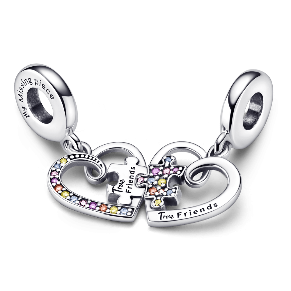 Charm Amizade Dois Coracoes [ENCOMENDA]