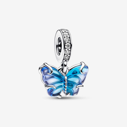 Charm Borboleta Azul Murano
