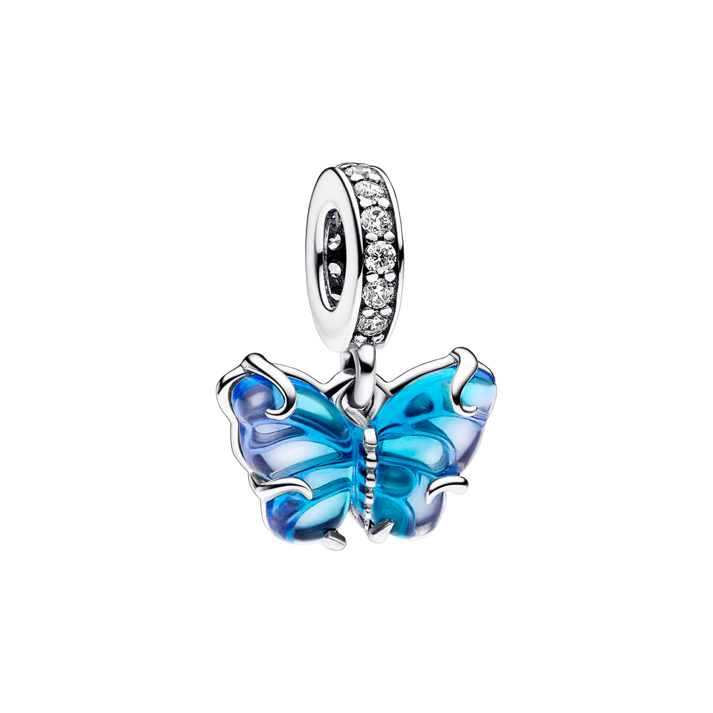 Charm Borboleta Azul Murano