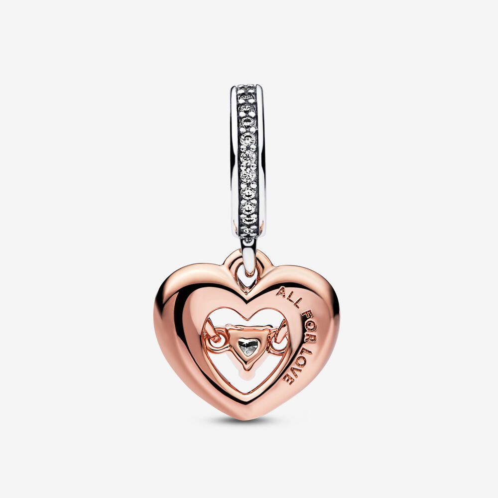 Charm Coração Radiante de Dois Tons [ENCOMENDA]
