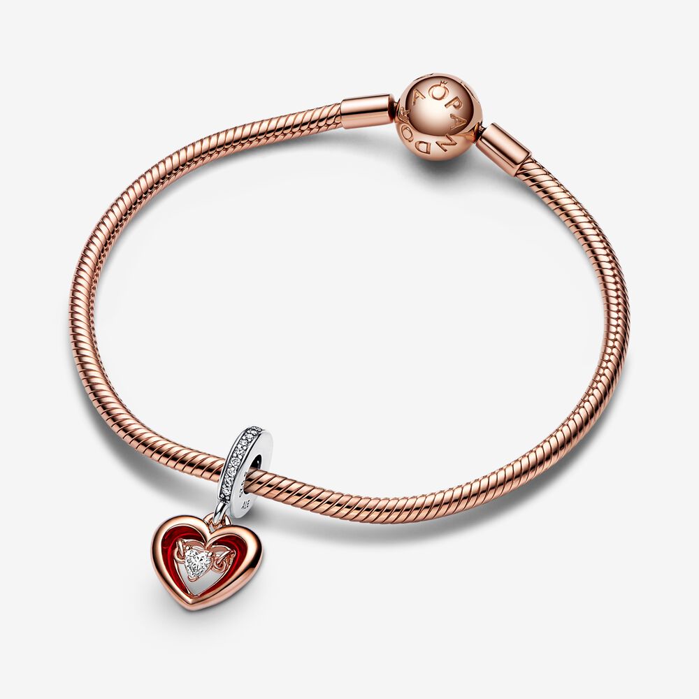 Charm Coração Radiante de Dois Tons [ENCOMENDA]